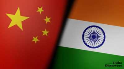 Chinese and Indian flags are paired together