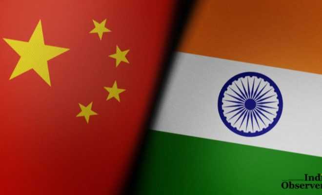 Chinese and Indian flags are paired together