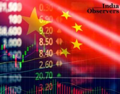 China stock market exchange analysis forex indicator trading graph chart business growth finance money crisis economy and Trade war with China flag