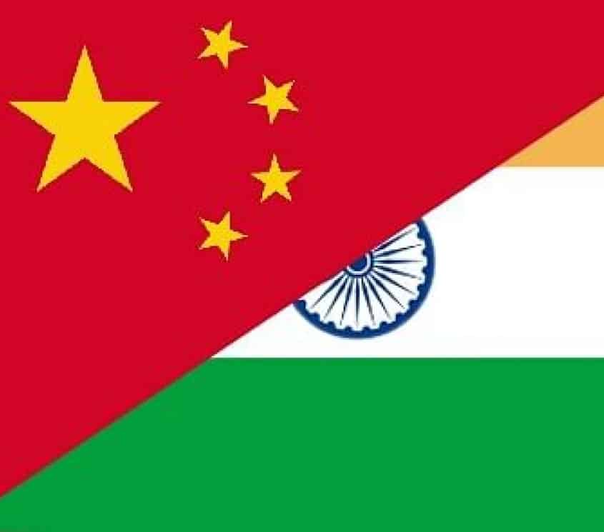 India and china flag
