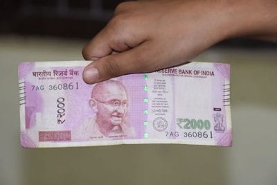 India Currency 2000 rupee note