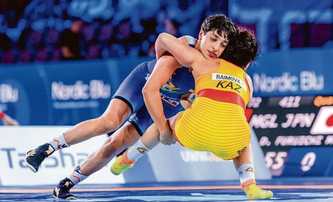 anshu malik becomes first woman from india to clinch a silver in our world wrestling championship