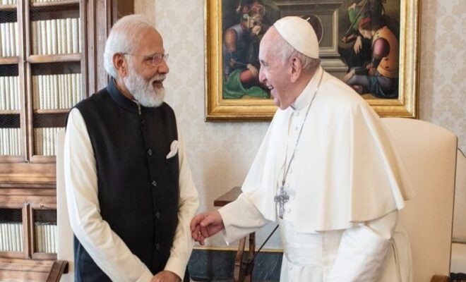 pm modi meets pope francis in vatican city discusses covid 19 poverty and climate change