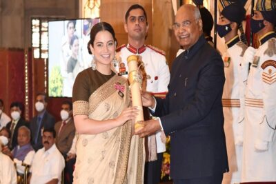 congress hits at kangana ranaut for bheek remark on indian independence demands padma shri withdrawal