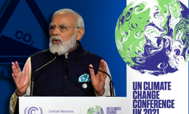 cop26 pm modi reveals indias bold pledge of net zero emissions by 2070