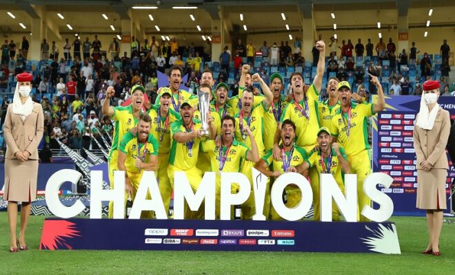 first t20 world cup win for australia team brightens dubai grounds