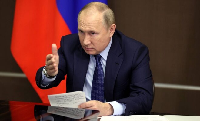 russian president vladimir putin attends a meeting with government members in sochi