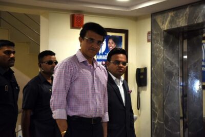 mumbai: bcci president sourav ganguly and secretary jay shah arrive to preside over the ipl governing council meeting, at the bcci headquarters in mumbai on march 14, 2020. the board of control for cricket in india (bcci) on saturday met the indian premier league (ipl) franchises owners and said that any future action on the upcoming edition of the league will be taken keeping in mind the best interest of public health amid the ongoing coronavirus outbreak. on friday, the bcci decided to postpone ipl 13, originally scheduled to start on march 29, to april 15 due to coronavirus which has affected more than 80 people in india and has claimed two lives as well so far. (photo: ians)