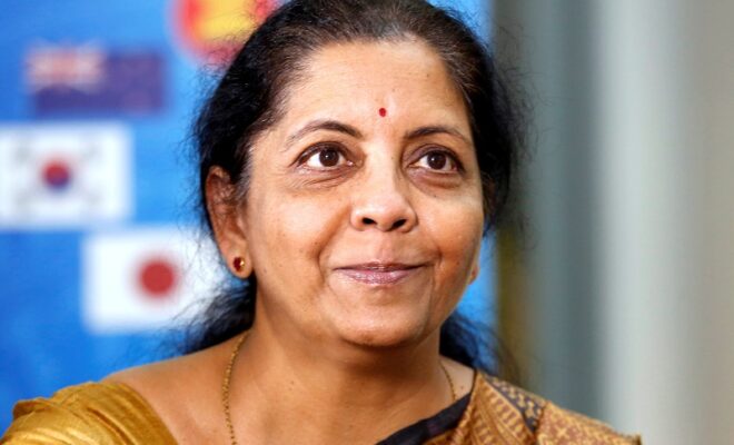 india's commerce and industry minister nirmala sitharaman speaks with media at the 3rd intersessional rcep ministerial meeting in hanoi
