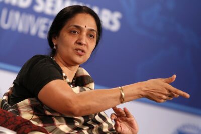 file photo: chitra ramkrishna, managing director and ceo, national stock exchange (india), participates in the future of finance panel discussion during the imf world bank annual meetings in washington