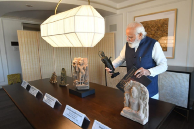 pm modi reviews artifacts retrieved from australia ahead of his meet with morrison