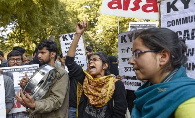 jnu refusal to religious celebrations leads to scuffle amongst students