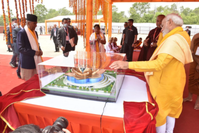 in nepal pm modi signs 6 mous lays foundation stone for buddhist centre