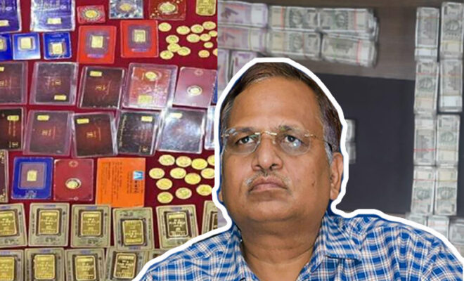 ed raids aap partys satyendra jain found 2 82 crore black money