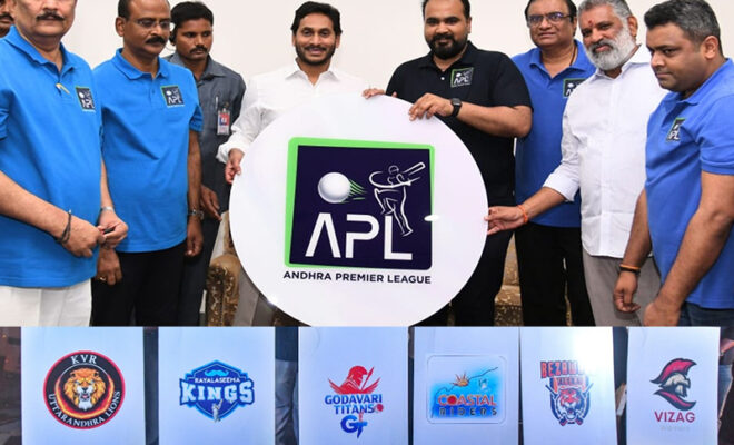 six teams unveiled for andhra premier league apl with logos