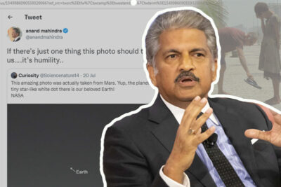 anand mahindra describes the lesson of humility with a tiny dot