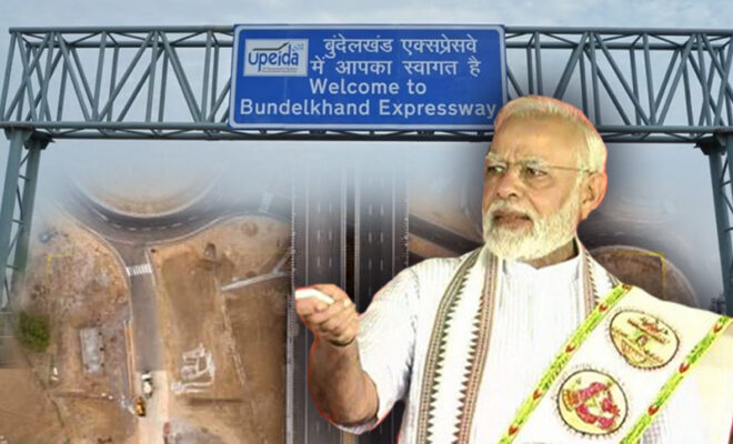 pm narendra modi inaugurates bundelkhand expressway to connect 7 districts