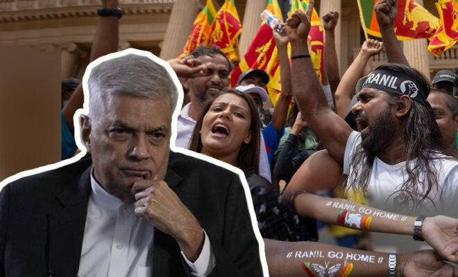 ranil wickremesinghe also facing public opposition in sri lanka