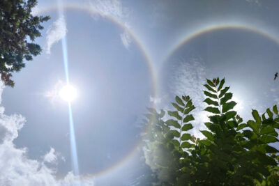 sun halo the nature fascinated people with its rare circular rainbow