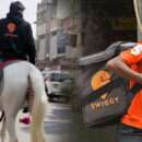 swiggy shahi delivery swiggy employee rides horse to deliver order
