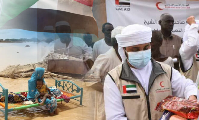 the humanitarian campaign of the uae aids sudan to deal floods