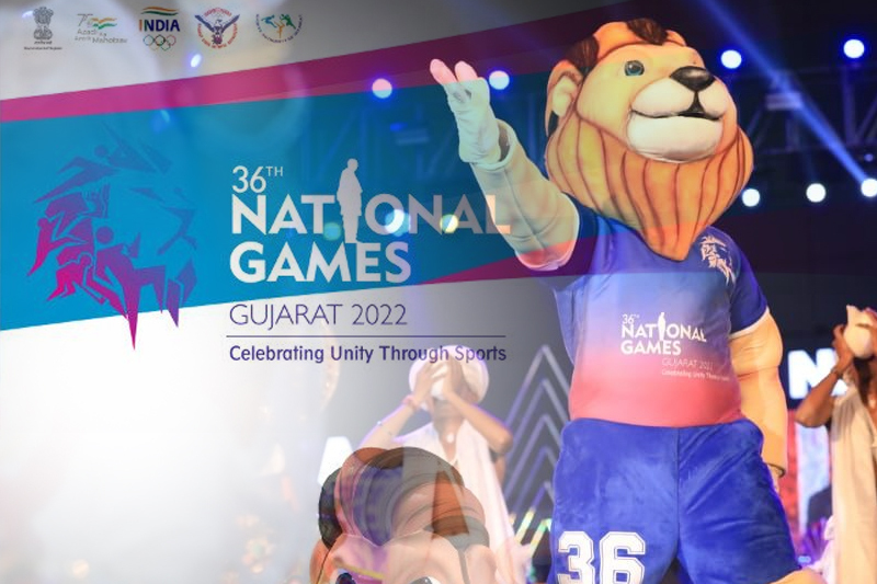 The Asicatic Lion Mascot Savaj At 36th National Games 2022