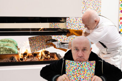 thousands of paintings by damien hirst burnt by the artist