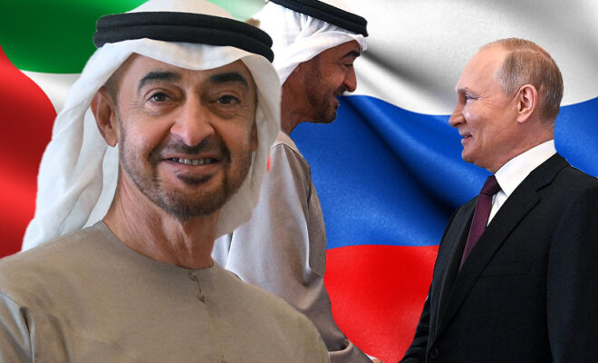 uae president meets russias president discuss cooperation political solutions