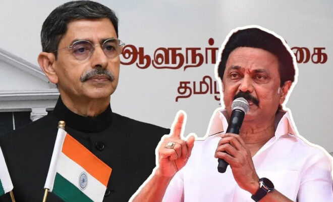 ruling party in tamil nadu, dmk led by chief minister stalin has petitioned president to sack governor rn ravi calling him a “threat to peace” in the state