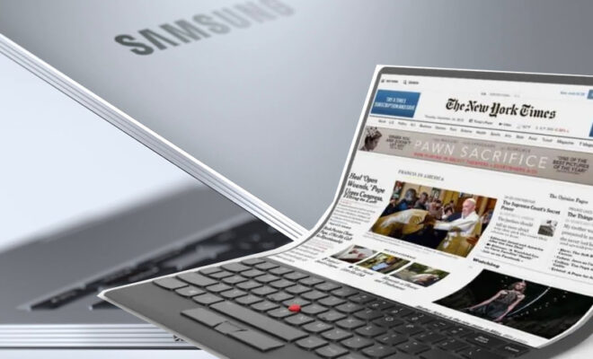 samsung builds foldable laptop with virtual keyboard & touchscreen