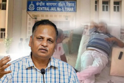 its aap vs bjp video of aaps satyendar jain getting massage in tihar jail goes viral