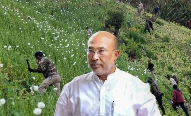 drug menace in manipur to be destroyed completely manipur cm