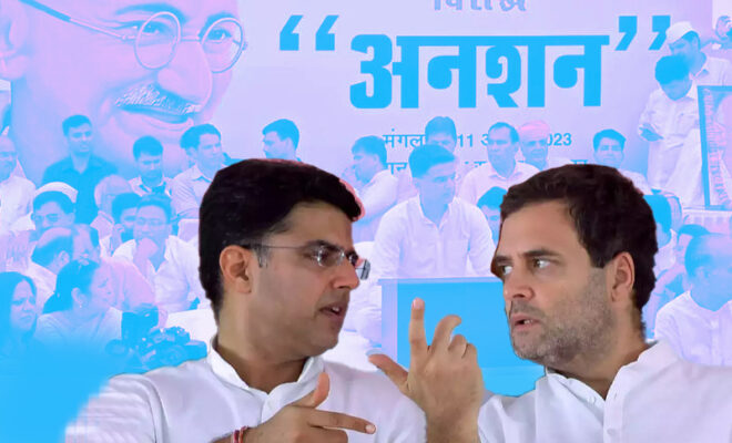 why is sachin pilot defying his own congress party with protest