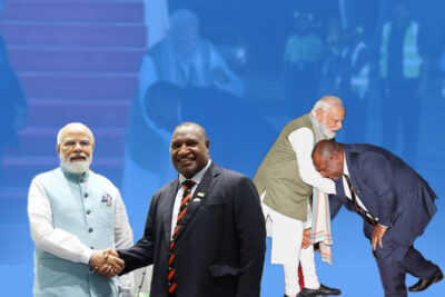 papua new guinea's marape touches pm modi's feet