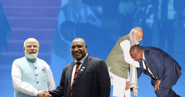 papua new guinea's marape touches pm modi's feet