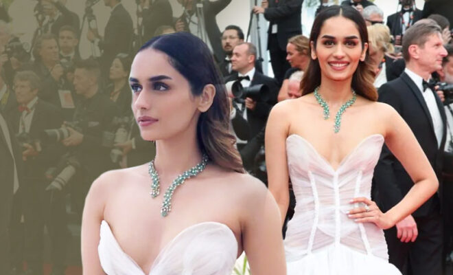 manushi chhillar makes cannes film festival debut in fairytale gown