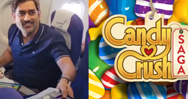 candy crush trends as ms dhoni uses the app on indigo flight