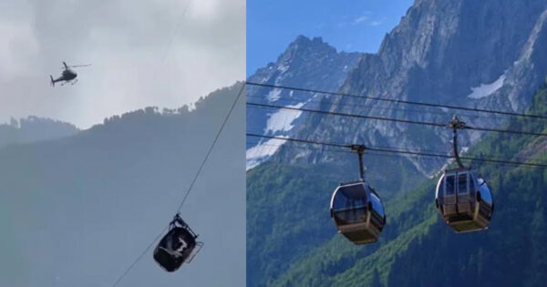 8 people including children get trapped mid air at 1200 feet in cable car