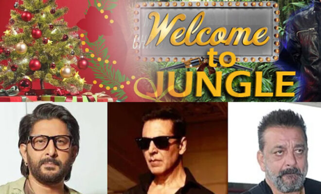 the film 'welcome 3' aka 'welcome to the jungle'. paresh rawal, sanjay dutt, arshad warsi & akshay kumar starrer film is set to release on christmas 2024.