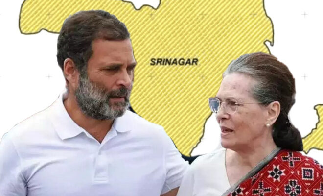 congress sonia gandhi and rahul gandhi in srinagar for personal visit