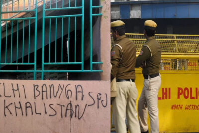 police arrests sfj operative for pro khalistani graffiti