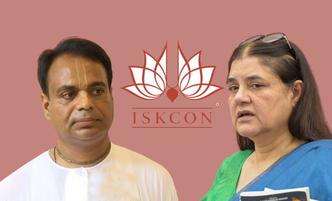 iskcon sends ₹100 crore defamation notice to maneka gandhi