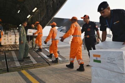 india sends 38 tons humanitarian aid to gaza