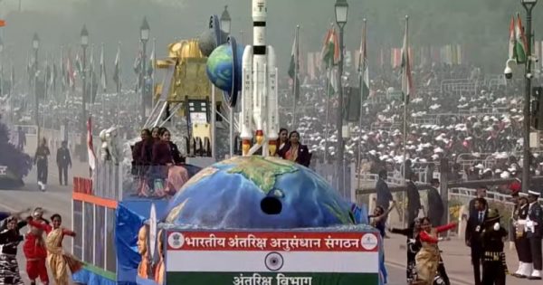 isro celebrates chandrayaan 3, aditya l 1 missions at republic day parade