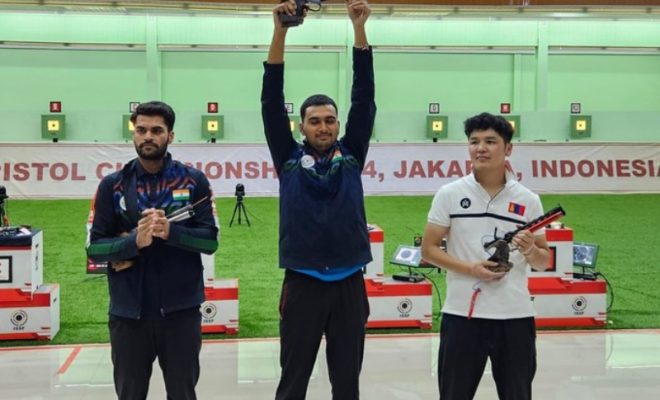 india's shooting team clinches gold at asian olympic qualifiers in jakarta 1