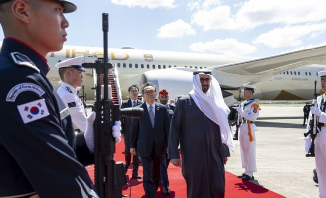 president of uae hh shiekh sheikh mohamed bin zayed started his state visit to asia’s fourth biggest economy south korea today.