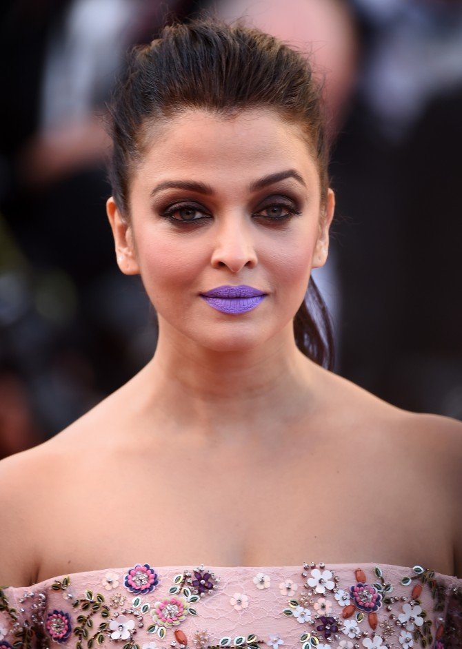 Aishwarya Rai Bachchan's Cannes look 2019- Purple lipstick