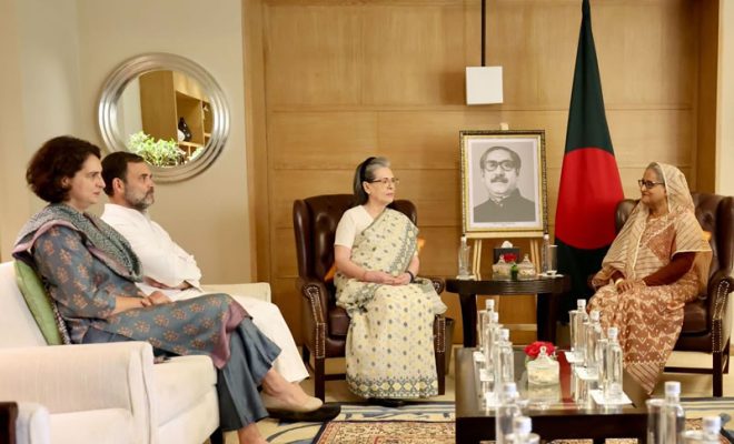 bangladesh pm sheikh hasina meets gandhi family