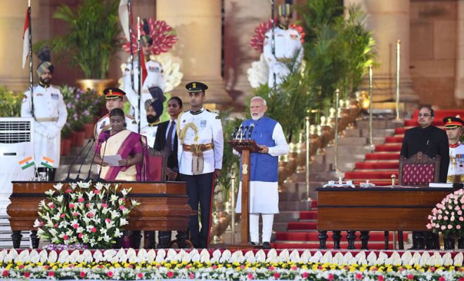 narendra modi took oath as indian prime minister