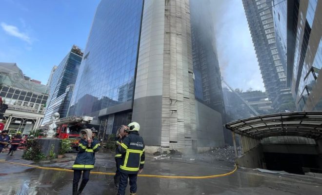 fire breaks out at mumbai's times tower